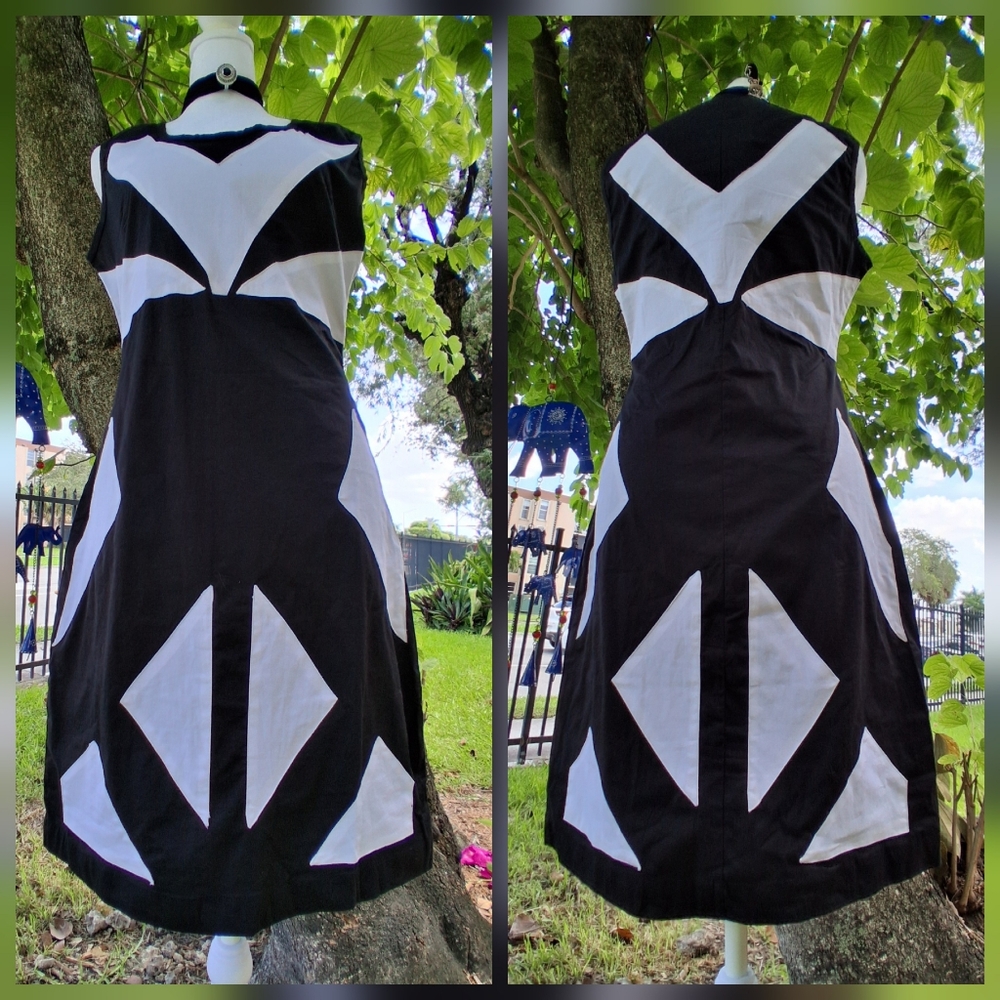 🔥NWT EXOTIC  COLORBLOCK Geometric Midi Dress Size 8 Medium & FREE GIFT